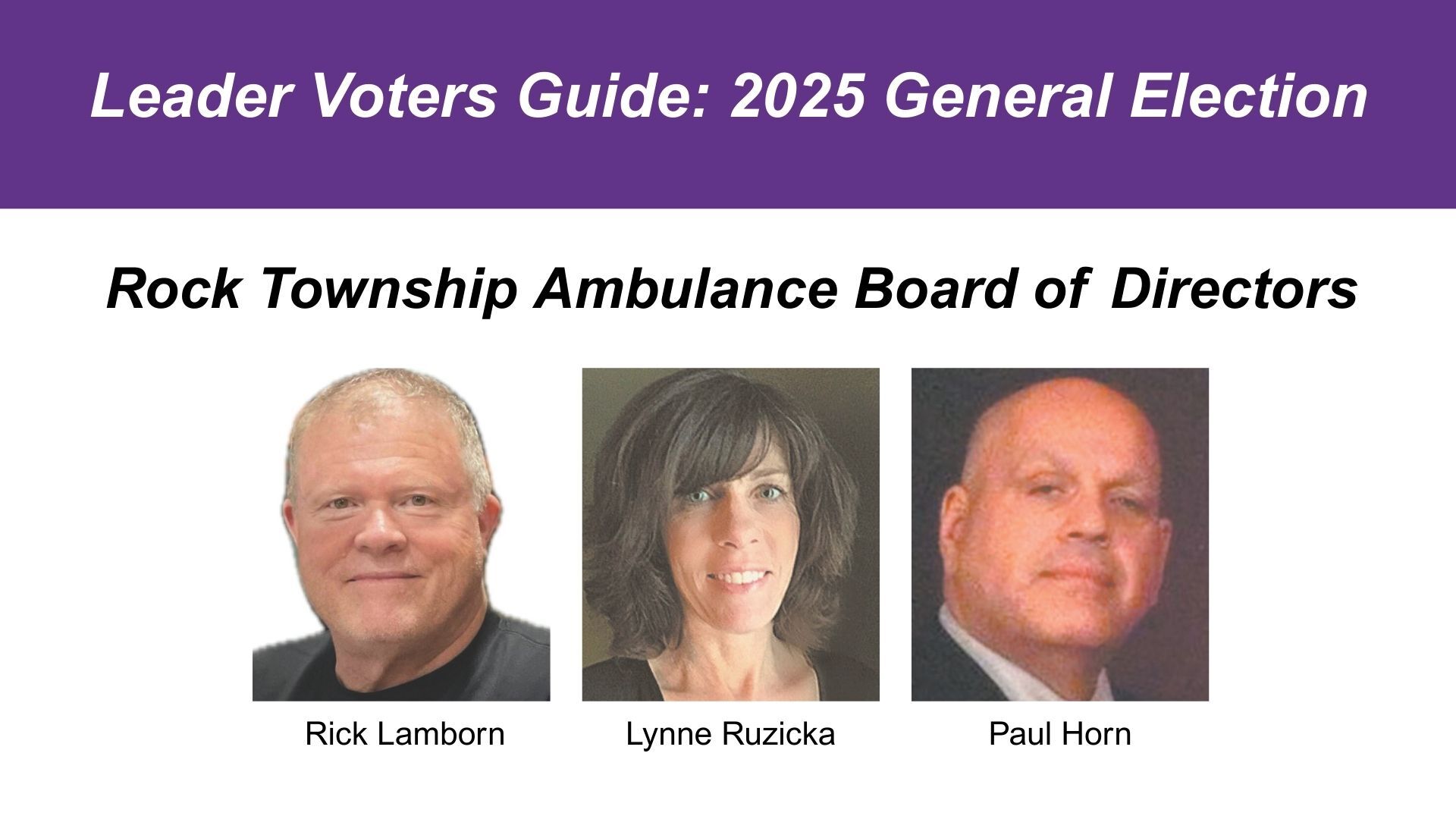 Three running for Rock Township Ambulance District board seats
